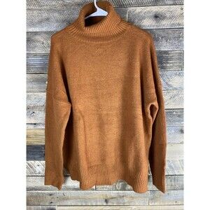 Women's Sz XXL Orange Long Sleeve Turtleneck Knit Sweater